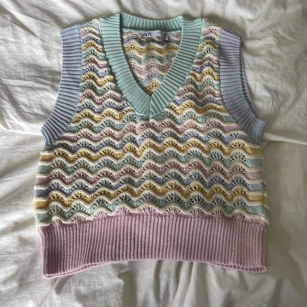 Multicolor Crochet Sweater Vest